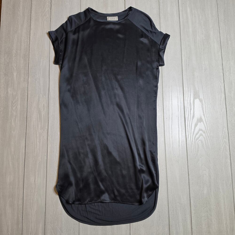 By Malene Birger Harmonise Charcoal Grey Silk Blend TShirt Dress Size XS